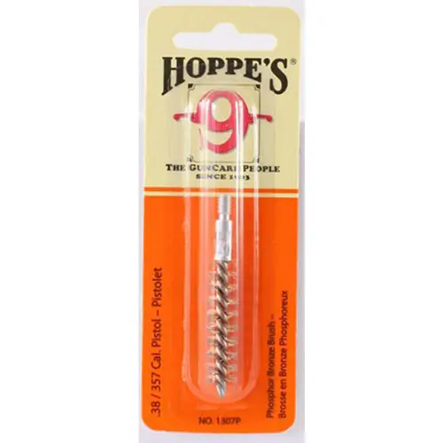 Hoppe‘s Phosphor Bronze Pistol Bore Brush for .38 Caliber Handguns, Stout Bristles HOP1307P