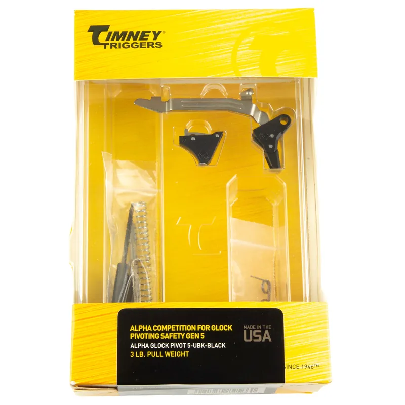 Timney Triggers Alpha Ultimate Builder‘s Kit Pivot Trigger for Glock Generation 5, NP3, Black AlphaGlockPivot5-UBK-Black