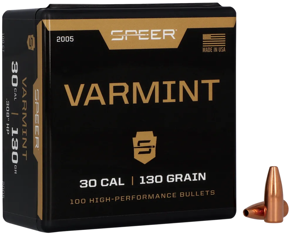 Speer Ammo Varmint 30 Caliber (.308) 130 Grain Jacketed Hollow Point Bullets, 100 Count 2005