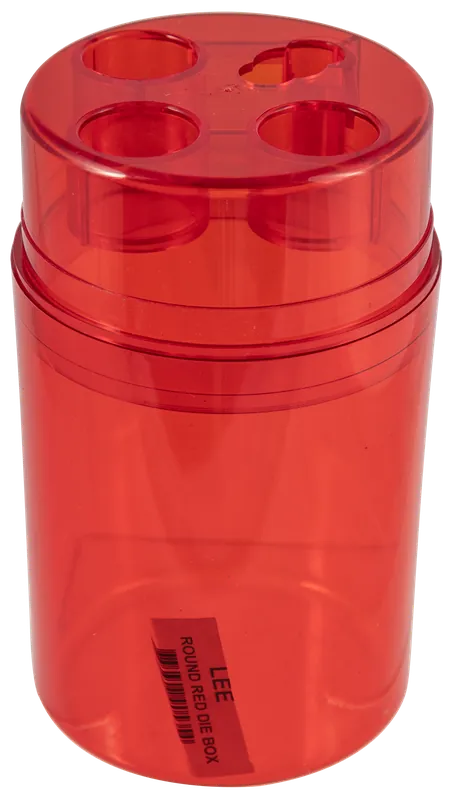 Lee Precision Round Red Die Storage Box for 3 Reloading Dies, Shell Holder & Dipper 90535