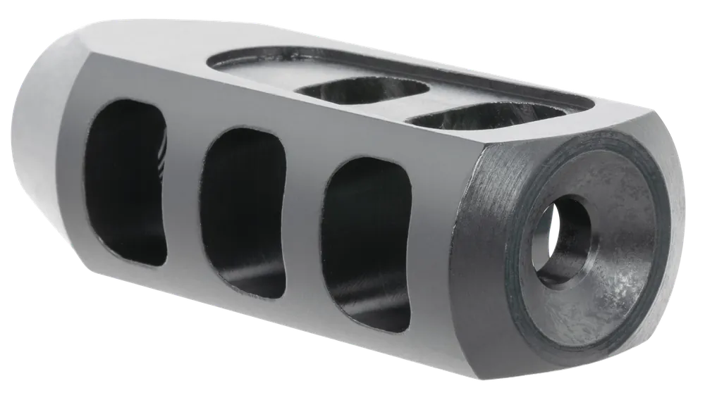 TacFire Tanker Muzzle Brake, Black Oxide Steel, 1/2x28 Thread Pitch for 5.56 NATO MZ1009N