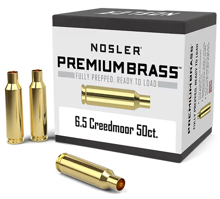 Nosler Premium Brass Unprimed 6.5 Creedmoor Rifle Cartridge Cases 50 Count 44824