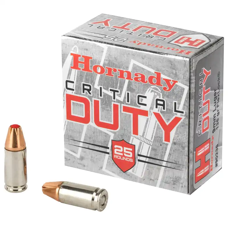Hornady Critical Duty 9mm Luger 135gr FlexLock Polymer Tip Self-Defense Ammo 25rd Box 90236