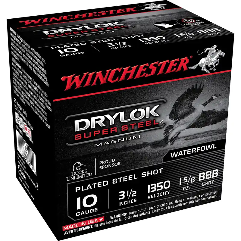 Winchester Ammunition Drylok Super Steel Magnum 10 Gauge 3-1/2in BB Shotshells 25ct XSC10BB