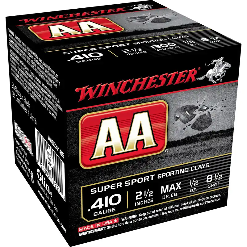 Winchester Ammunition AA Super Sport .410 Gauge 2.5in 8 Shot 1/2 oz 25rd Box AASC418