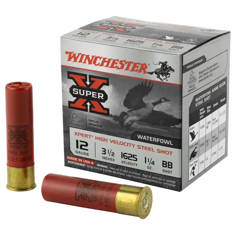 Winchester Xpert High Velocity 12 Gauge 3.5in BB Steel Shot Waterfowl Ammo 25rd WEX12LMBB