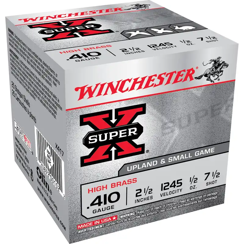 Winchester Ammunition Super-X High Brass .410 Gauge 2.5 Inch 7.5 Lead Shot 25rd X417