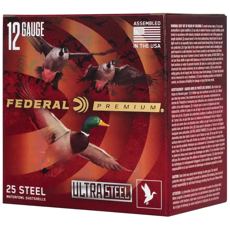 Federal Premium Ultra Steel 12 Gauge 3in Waterfowl Shotshells, 1-1/4oz 2 Steel PWUX142 2