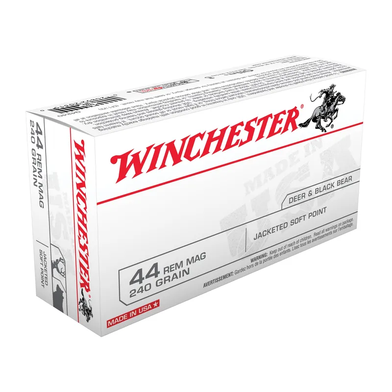 Winchester Ammunition USA White Box .44 Remington Magnum 240gr Jacketed Soft Point 50rd Q4240