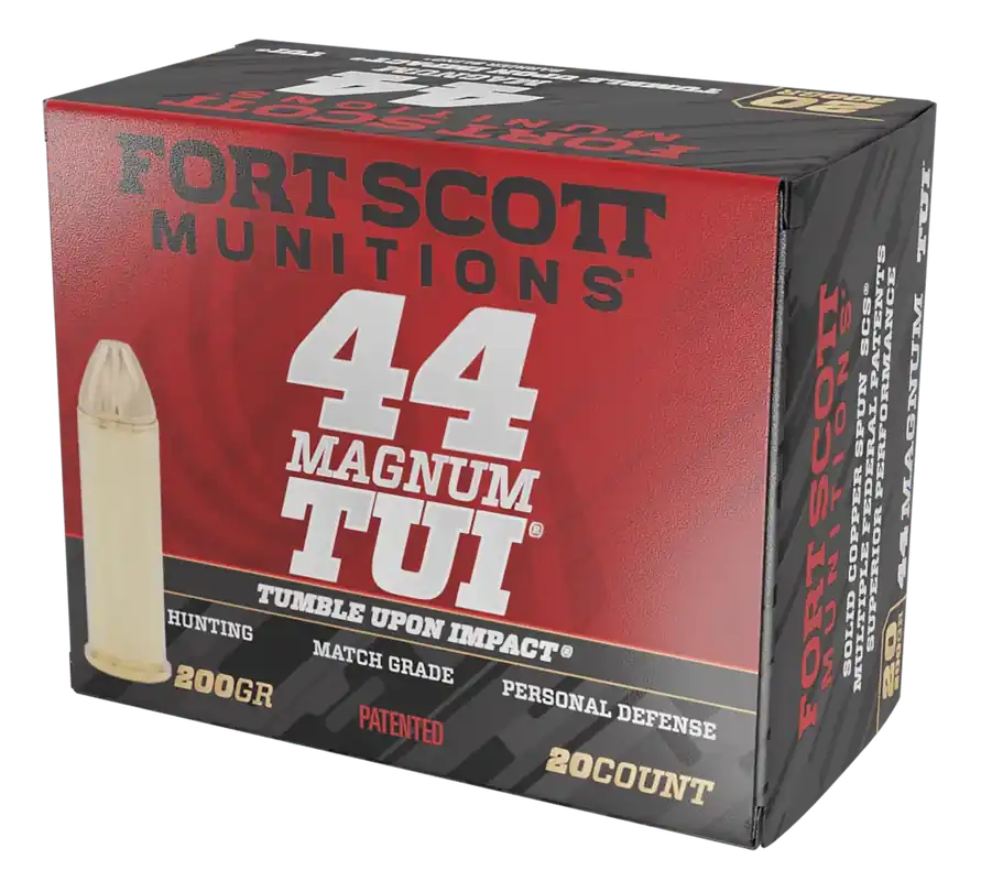Fort Scott Munitions .44 Rem Mag 200gr Solid Copper Spun TUI Ammo, 20 Rounds 44MAG200SCV