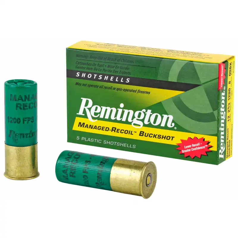 Remington Express Managed-Recoil 12 Gauge 2.75in 8-Pellet 00 Buckshot 5rd Ammo 20282