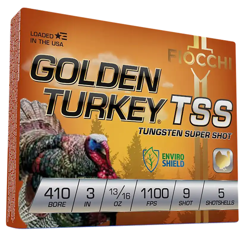 Fiocchi Golden Turkey Tungsten Super Shot (TSS) .410 Bore 3in 13/16oz 9, 5rd 410TSS9