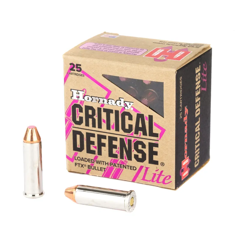 Hornady Critical Defense Lite .38 Special 90 Grain FTX Polymer Tip Ammo, 25 Rounds 90300