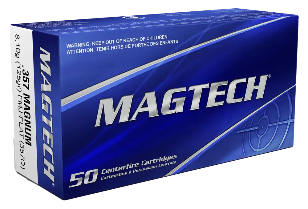 Magtech .357 Magnum 125 Grain Full Metal Jacket Flat Point Range/Training Ammo (50/Box) 357Q