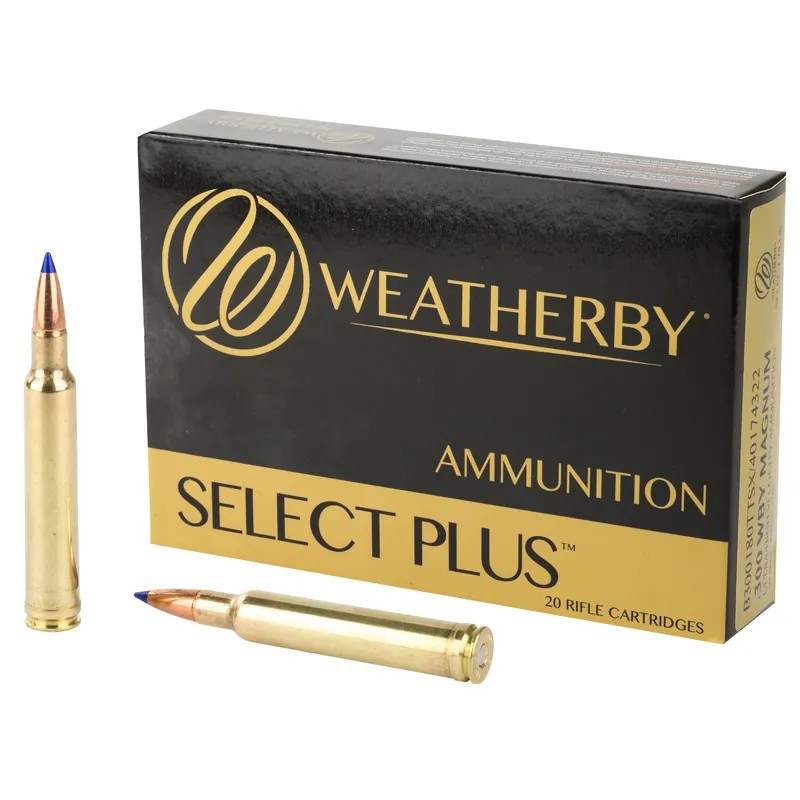 Weatherby Select Plus .300 Weatherby Magnum 180gr Barnes TTSX Rifle Ammo, 20-Round Box B300180TTSX