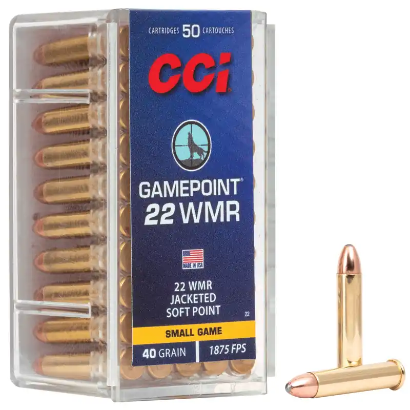 CCI Ammunition Gamepoint 22 Winchester Magnum Rimfire 40gr Jacketed Soft Point Ammo (50) 22