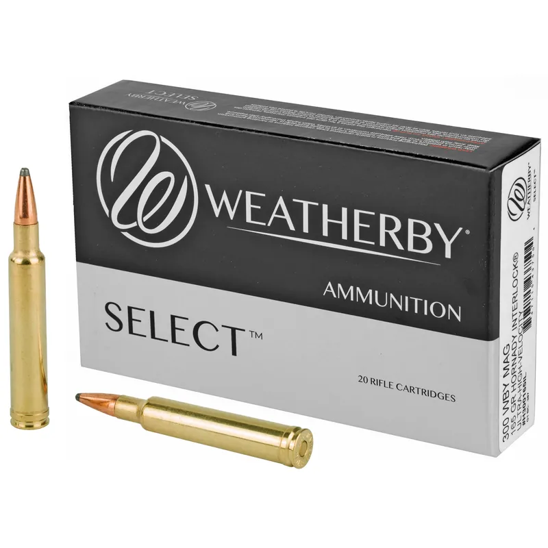 Weatherby Select .300 Weatherby Magnum 165 Grain Hornady Interlock Soft Point Ammo 20rd H300165IL