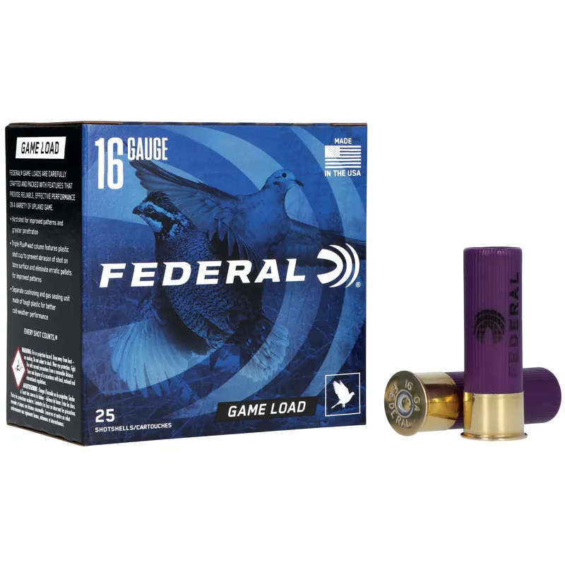 Federal Game-Shok Upland Game Load 16 Gauge 2-3/4in 7.5 Shot 1oz 1165 FPS H16075
