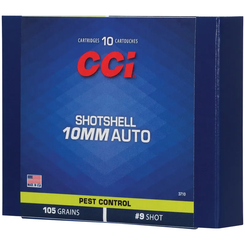 CCI Ammunition 10mm Auto Pest Control Bismuth Shotshells, 105gr 9 Shot, 10/200, 3710