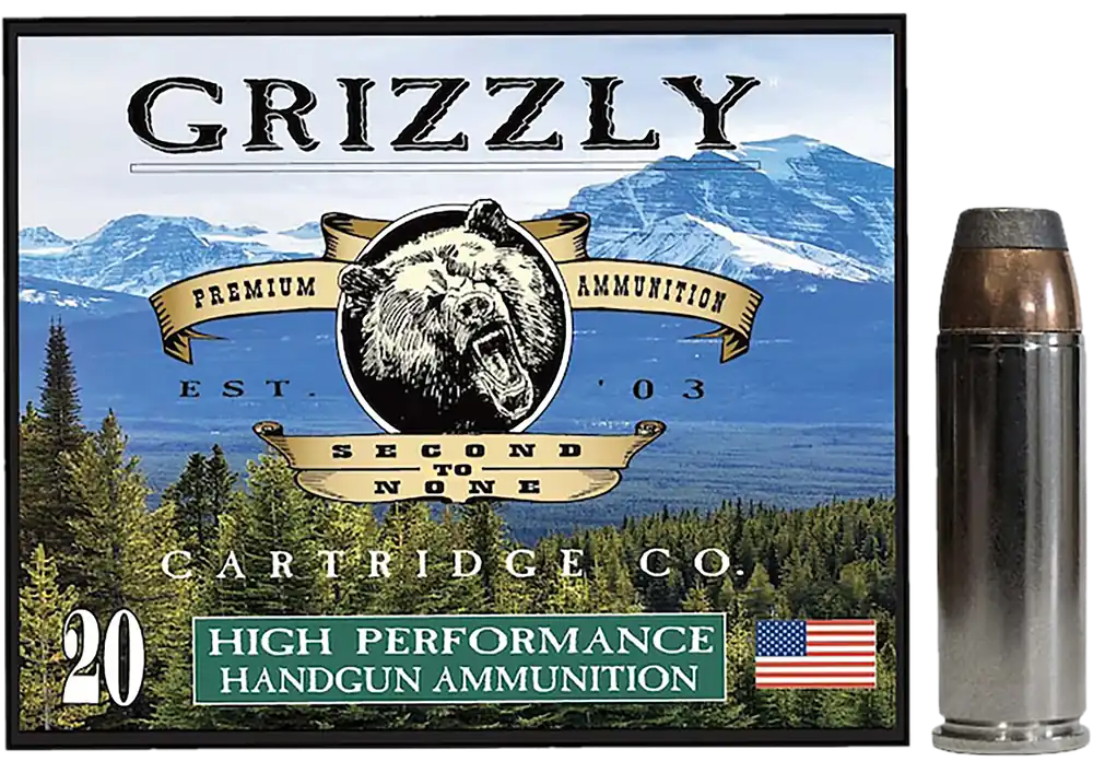 Grizzly Ammo .45 Colt +P 300gr Bonded Flat Point Centerfire Handgun Ammo, 20/Box GC45C+P10