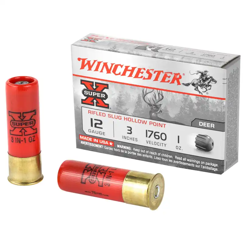 Winchester Ammunition Super-X 12 Gauge 3in 1oz Rifled Hollow Point Slug 5rd X123RS15