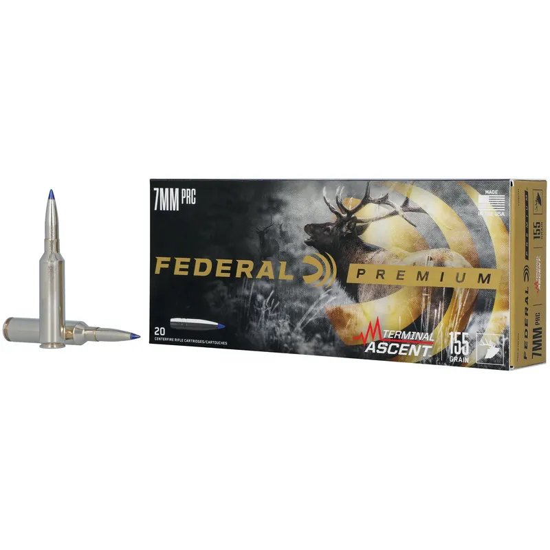 Federal Premium Terminal Ascent 7mm PRC 155gr Bonded Polymer Tip Rifle Ammo 20rd Box P7PRCTA1