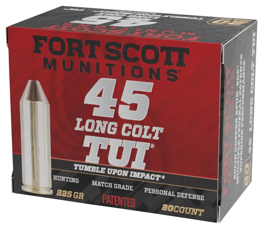 Fort Scott Munitions .45 Long Colt 225gr Solid Copper Spun Tumble Upon Impact Ammo, 20rd 45LC225SCV