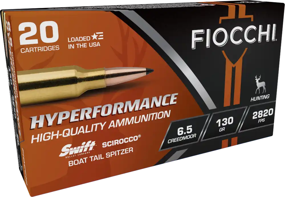 Fiocchi Hyperformance 6.5 Creedmoor 130gr Swift Scirocco II Boat Tail Spitzer Ammo 65CMSCA