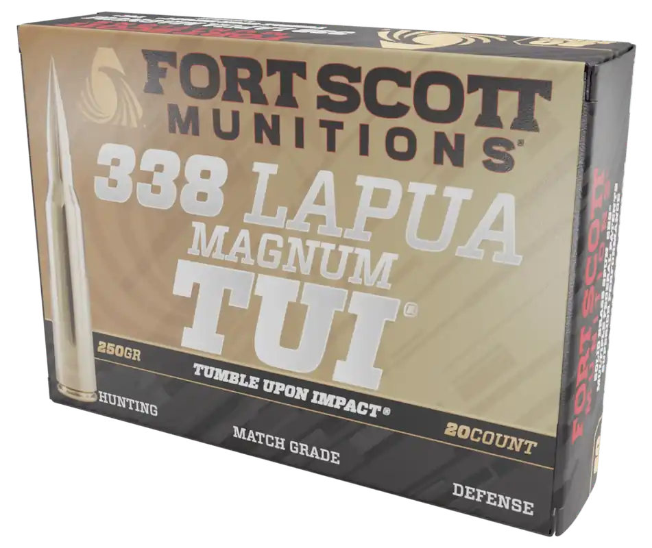 Fort Scott Munitions TUI .338 Lapua Magnum 250gr Solid Brass Match Grade Rifle Ammo 20rd 338250SBV1