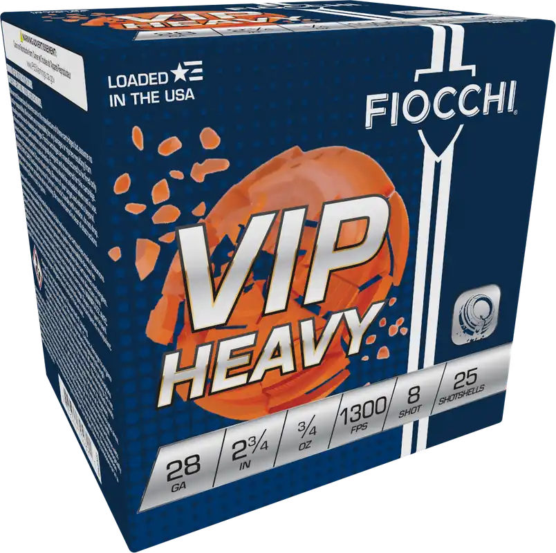 Fiocchi Exacta Target VIP Heavy 28 Gauge 2 3/4in 3/4oz 8 Lead Shotshells 28VIPH8
