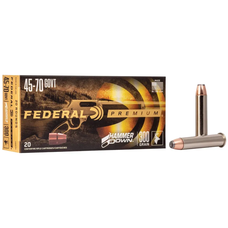 Federal Premium HammerDown 45-70 Government 300gr Bonded Soft Point Lever-Action Ammo 20rd LG45701