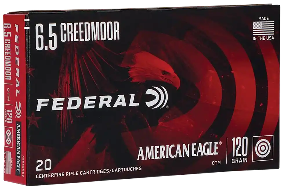 Federal American Eagle 6.5 Creedmoor 120gr Open Tip Match Rifle Ammo, 20 Rounds AE65CRD2