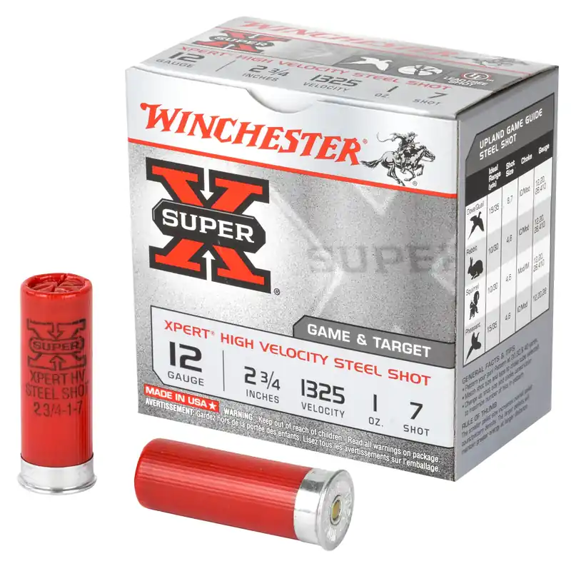 Winchester Ammunition Super-X Xpert 12 Gauge 2.75in 7 Steel Shot 25-Round Shotshells WE12GT7