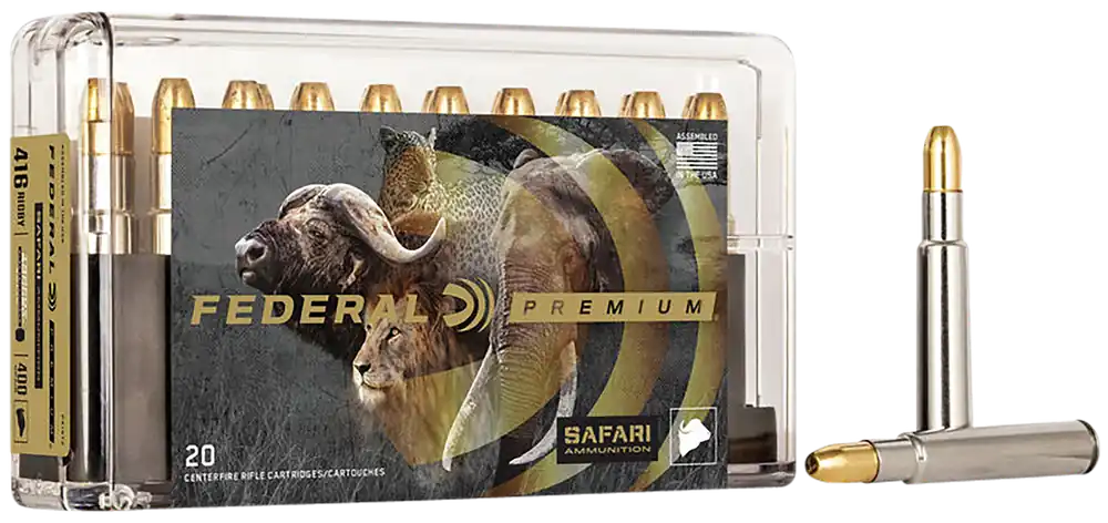 Federal Premium Safari Cape-Shok .416 Rigby 400gr Trophy Bonded Sledgehammer Solid Ammo P416T2