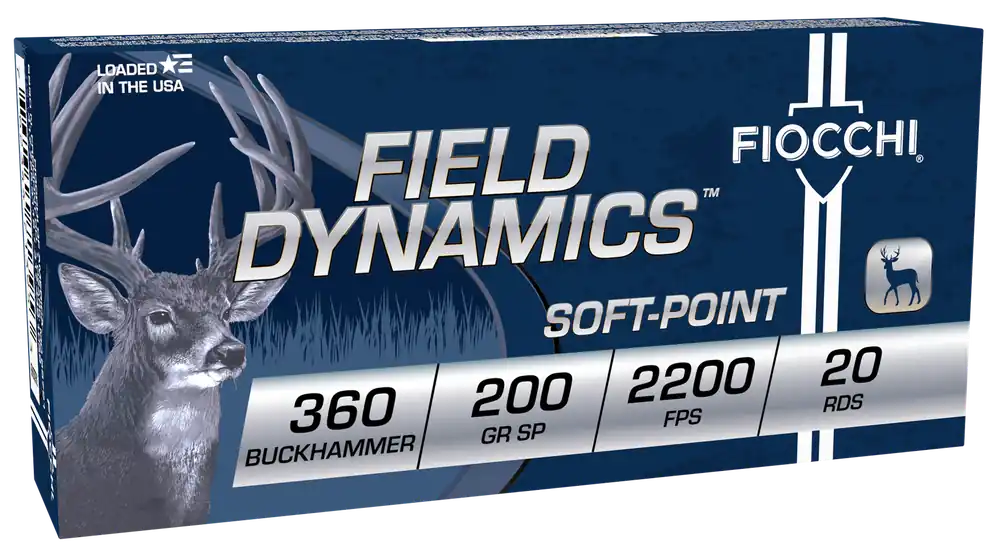 Fiocchi Field Dynamics .360 Buckhammer 200gr Soft Point Rifle Ammo, 20 Rounds, 360BHB
