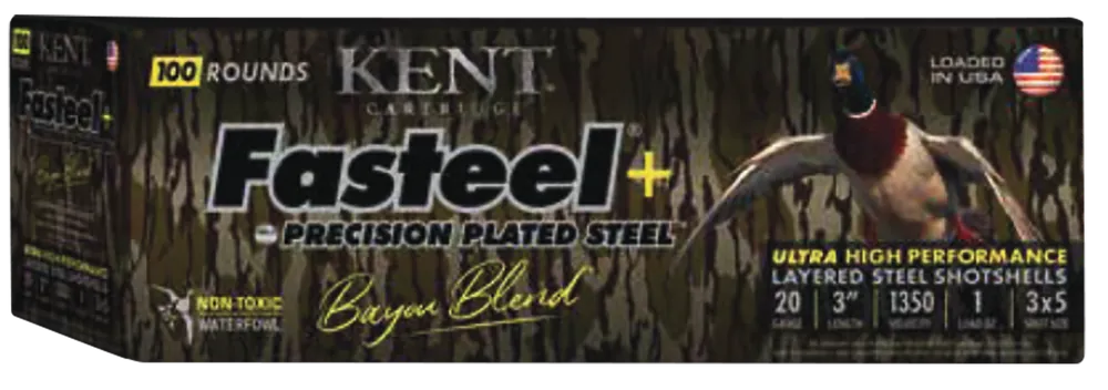Kent Cartridge Fasteel+ Precision Steel Bayou Blend 20 Gauge 3 Inch 1 oz 3x5 100 Rounds CC203FSP283X5