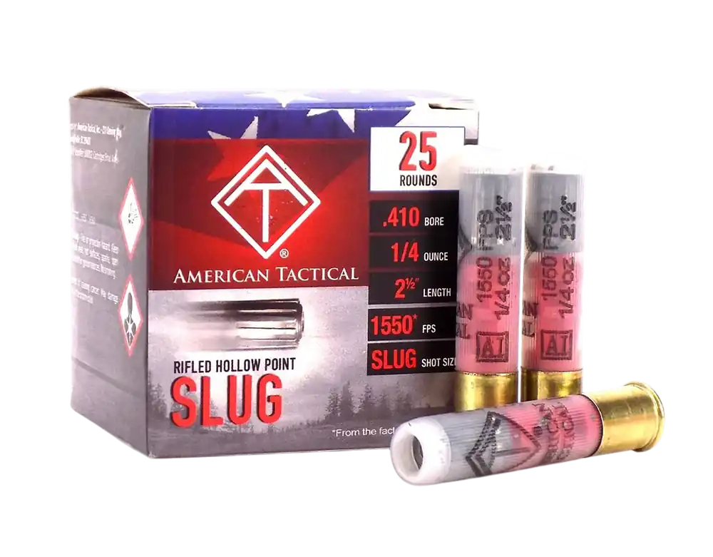ATI .410 Gauge 2.5in Rifled Slug Shotshells, 1/2 oz Lead, 25-Round Box ATIAC410R