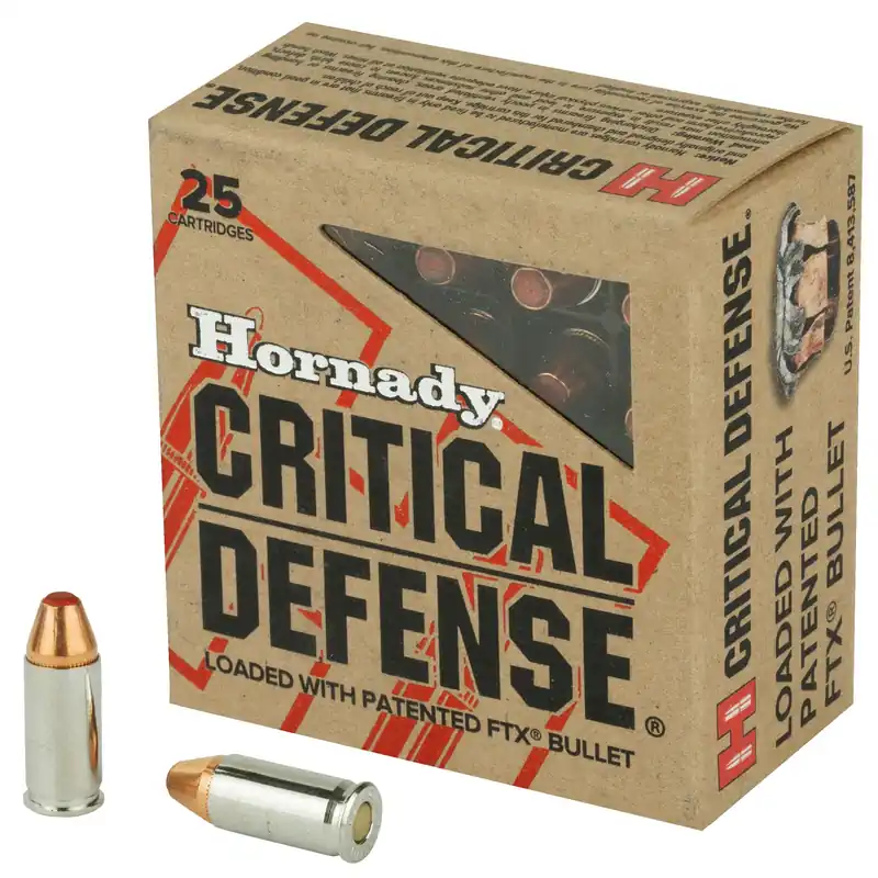 Hornady Critical Defense .32 ACP 60gr FTX Flex Tip Expanding Handgun Ammo, 25-Round Box 90063