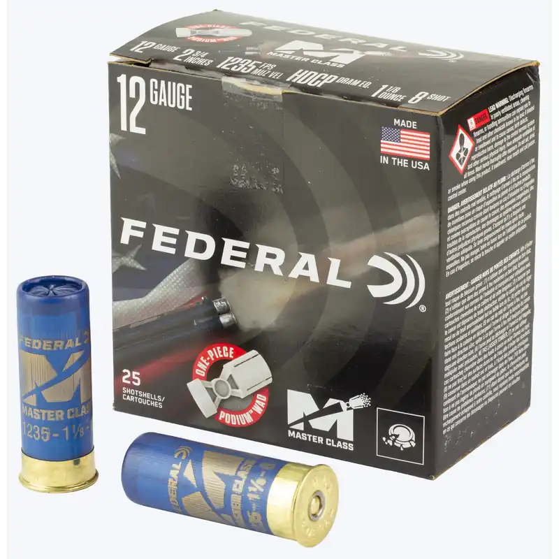 Federal Master Class 12 Gauge 2-3/4 in 8 Shot 1-1/8 oz Sporting Clays Ammo MC12HC8