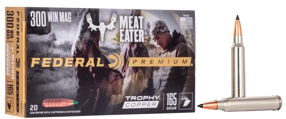 Federal Premium Trophy Copper 300 Winchester Magnum 165 Grain Rifle Ammo 20-Round Box P300WTC2