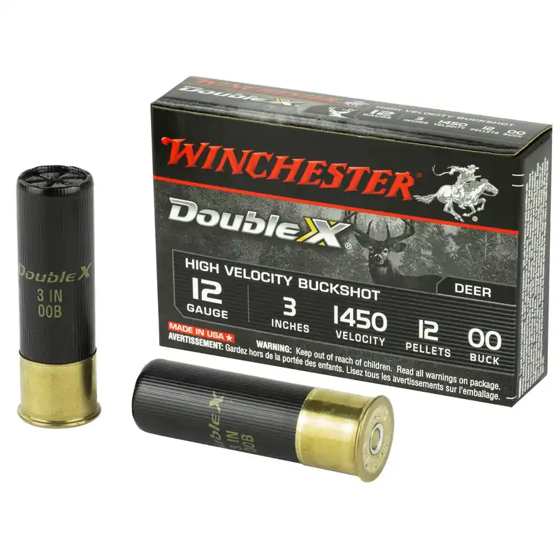 Winchester Double X High Velocity 12 Gauge 3in 00 Buckshot 12 Pellets 5rd Box SB12300