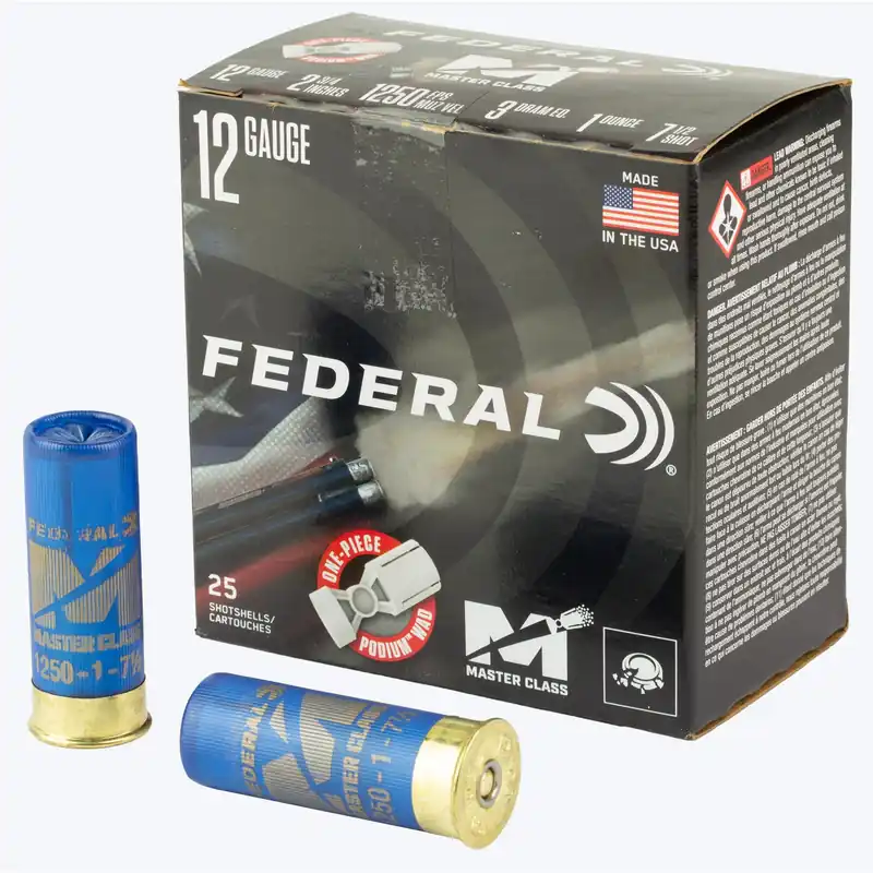 Federal Master Class 12 Gauge 2.75in 1oz 7.5 Lead Competition Shotshells, MC12H175