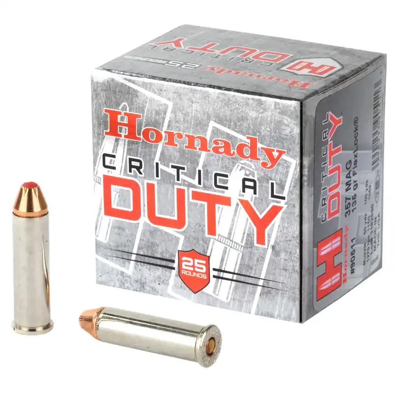 Hornady Critical Duty .357 Magnum 135 Grain FlexLock Handgun Ammo 25 Rounds 90511
