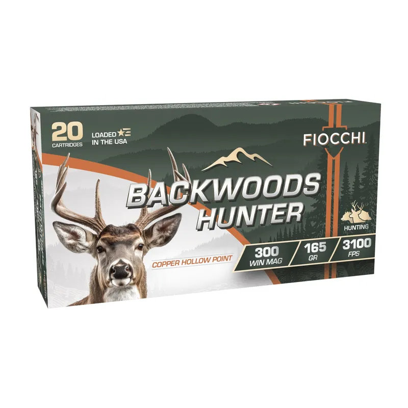 Fiocchi Backwoods Hunter .300 Winchester Magnum 165gr Copper Hollow Point Rifle Ammo 20/200 300WMBHC
