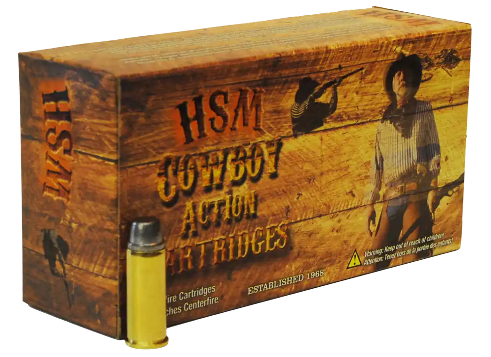 HSM Cowboy Action .38-40 Winchester 180 Grain Round Nose Flat Point Ammo, 50 Rounds 38401N
