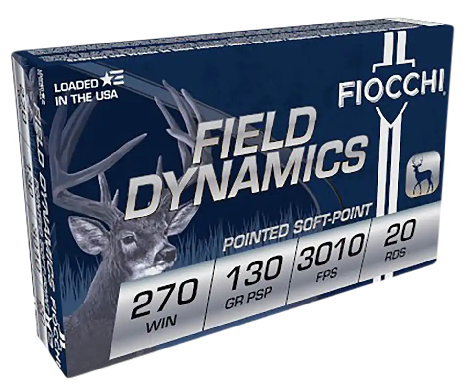 Fiocchi Field Dynamics .270 Winchester 130gr Pointed Soft Point Rifle Ammo 20/Box (10/Case) 270SPB