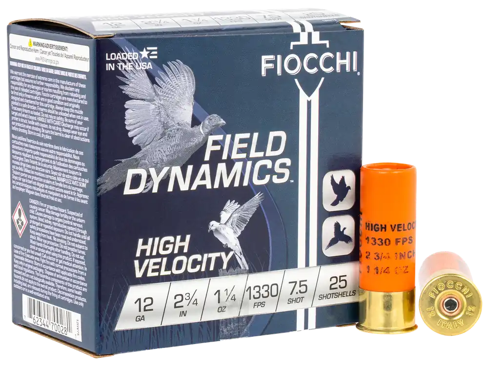 Fiocchi Field Dynamics High Velocity 12 Gauge 2.75in 1-1/4oz 7.5 Shotshotshells 12HV75