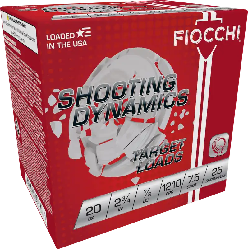 Fiocchi Shooting Dynamics Target 20 Gauge 2-3/4in 7/8oz 7.5 Lead Shotshells 20SD75