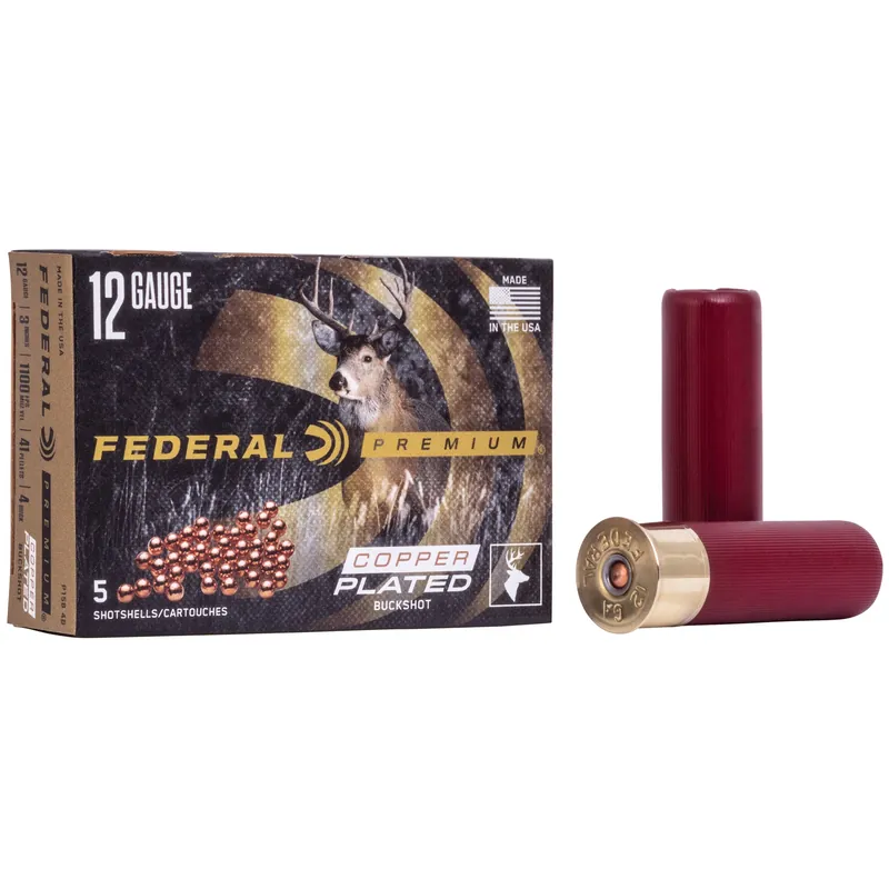 Federal Premium Vital-Shok 12 Gauge 3in 4 Buckshot Copper-Plated Lead 5rd Box P1584B