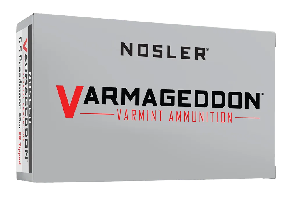 Nosler Varmageddon 6.5 Creedmoor 90gr Flat Base Tipped Polymer Tip Rifle Ammo, 20-Round Box 65175